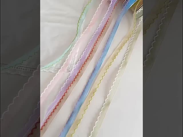 DIY ハンドメイド 花の包装材料 1cm 波の縁 糸 リボン 花束 黄色い色 固い花のネクタイ