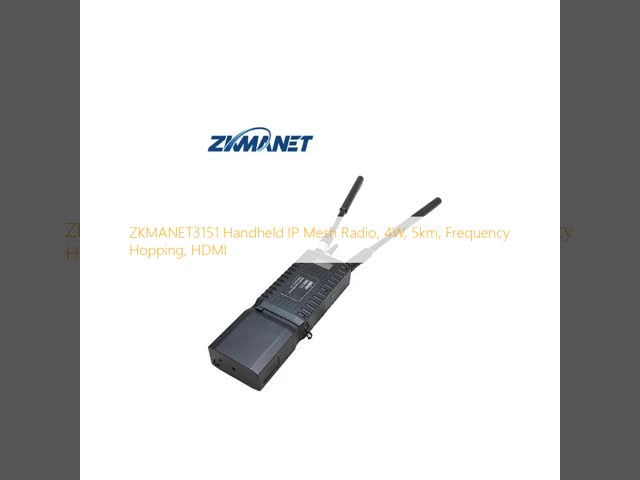 Rádio Mesh IP Portátil ZKMANET3151, 4W, 5km, Salto de Frequência, HDMI