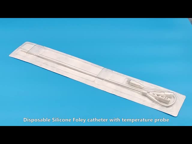 Disposable Sterile 100% Silicone Foley Catheter With Temperature Probe CE Standard Foley Silicone Catheter