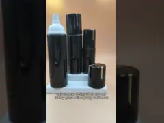 Factory-Direct 30ml 50ml 100ml 120ml Cosmetic Glass Black Luxury Round Lotion Pump Bottle and Jar Set-OEM