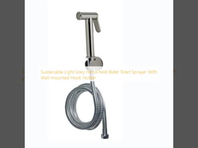Sustainable Light Grey Hand-held Bidet Toilet Sprayer With Wall-mounted Hook Holder