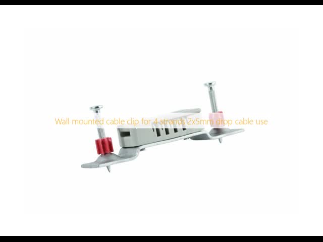 Wall Mounted 2A Pole Clamp Cable Clip For 4 Strands 2x5mm Drop Cable