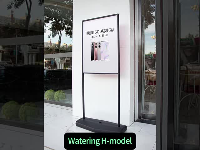 Outdoor Metal Display Poster Stand Floor Standing Sign Holder With Watering