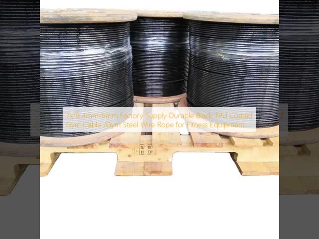 7x19 4mm-6mm Black TPU Coated Gym Cable Wire Rope For Fitness Equipment
