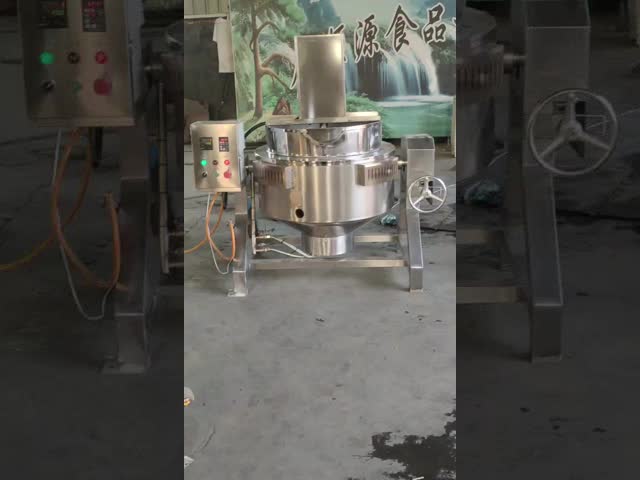 Hot Sale Food Industry Cooker Pot SUS304 Gas Heating Jacketed Kettle With Agitator