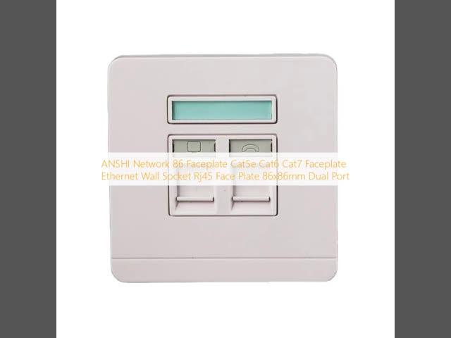 ANSHI Network 86 フェイスプレート Cat5e Cat6 Cat7 フェイスプレート イーサネット ウォールソケット Rj45 フェイスプレート 86x86mm デュアルポート
