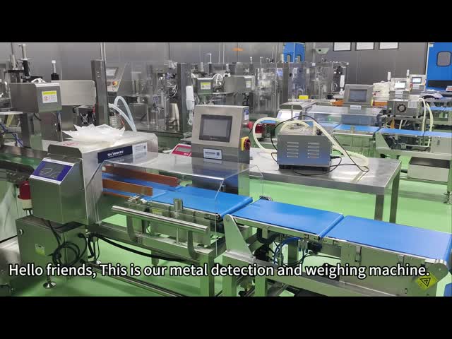 防水コンボのオンラインCheckweigherおよび金属探知器は馬小屋、± 0.1gの正確さを機械で造ります
