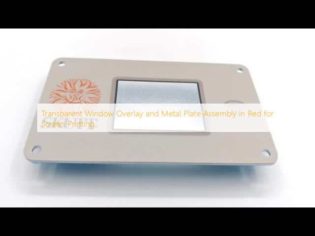 Transparent Window Overlay and Metal Plate Assembly in Red for Screen Printing