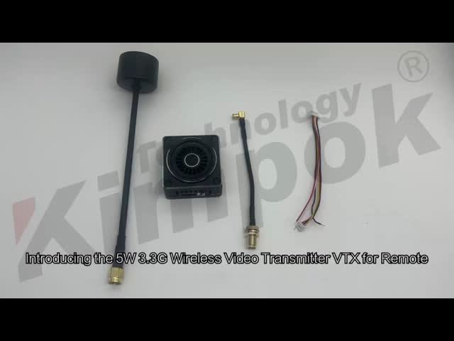 5W 3.3GHz ワイヤレスビデオトランスミッター 高速長距離送信 安定した信号 ほとんどのドローンと互換性あり FPV飛行のための信頼性の高いビデオ送信アクセサリー