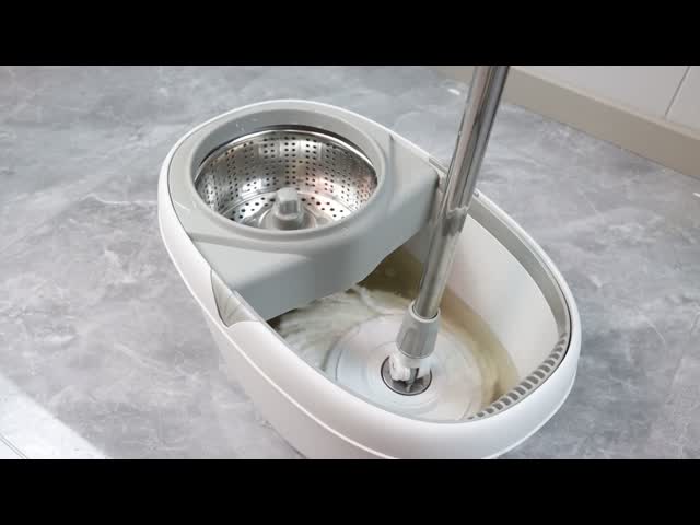 Rotating Mop And Bucket Stainless Steel Extendable Handle Circular Floor Cleaning Mop