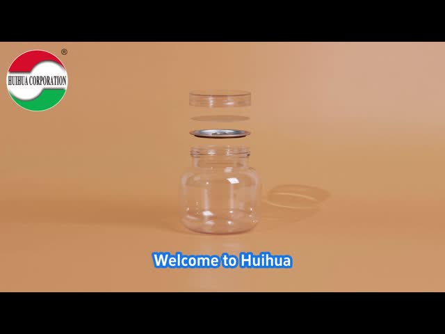 500ML PET Bottle Plastic Clear Cylinder Sealed Jar With Screw Lid HYP500-40g