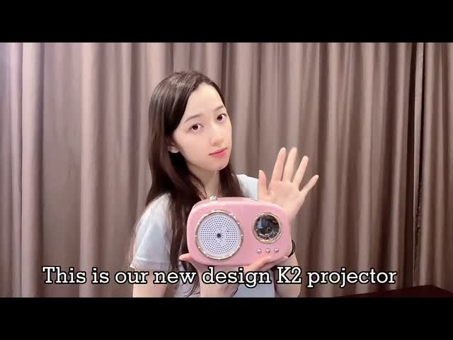 Ehomm K2 Pink 720P Mini Projector Android 11.0 360° Freestyle Smart Projector