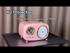 Ehomm K2 Pink 720P Mini Projector Android 11.0 360° Freestyle Smart Projector