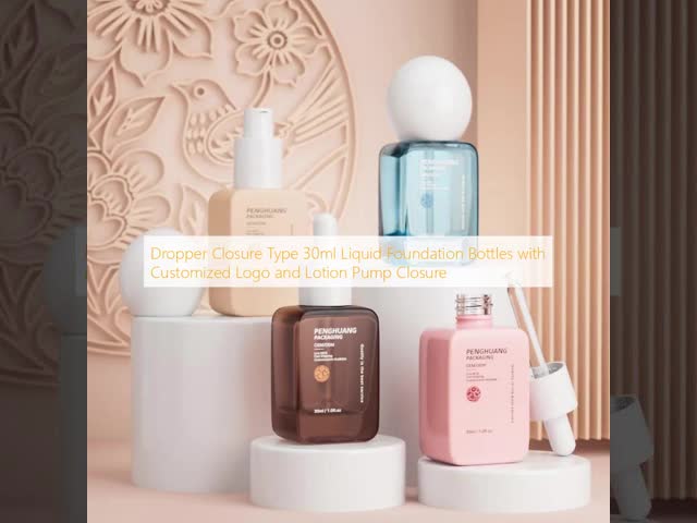 高級卸売ファンデーションボトル 30ML 丸型ボールキャップ 厚底 空の液体ファンデーションボトル