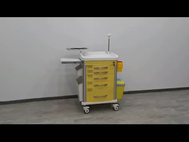 ODM Aluminum Nursing Trolley Crash Medical Emergency Cart