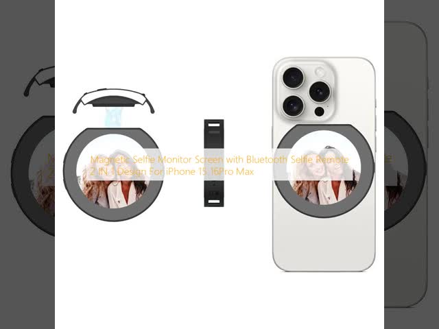 Magnetic Selfie Monitor Screen With Bluetooth Selfie Remote 2 In 1 For IPhone 15 16Pro Max