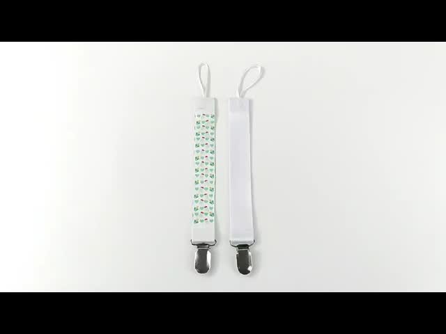 Personalized Printable Logo Polyester Ribbon Blank Baby Pacifier Clips For Sublimation Pacifier Clip