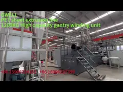 A extrusão é feita com uma linha de PET-Blattern.