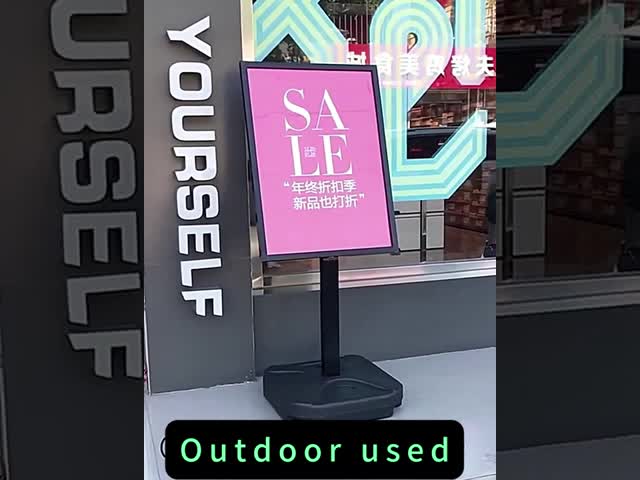 Windproof Indoor Metal Floor Sign Holder 125cm Floorstanding Poster Display Stand