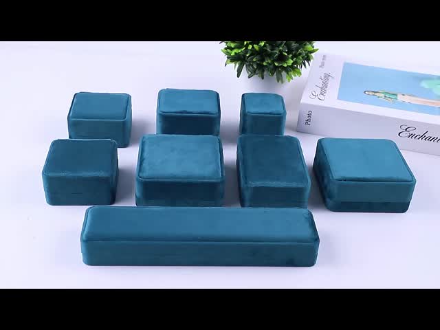 Luxury Jewellery Box premium Blue Velvet Jewelry Box for bracelet ring earring
