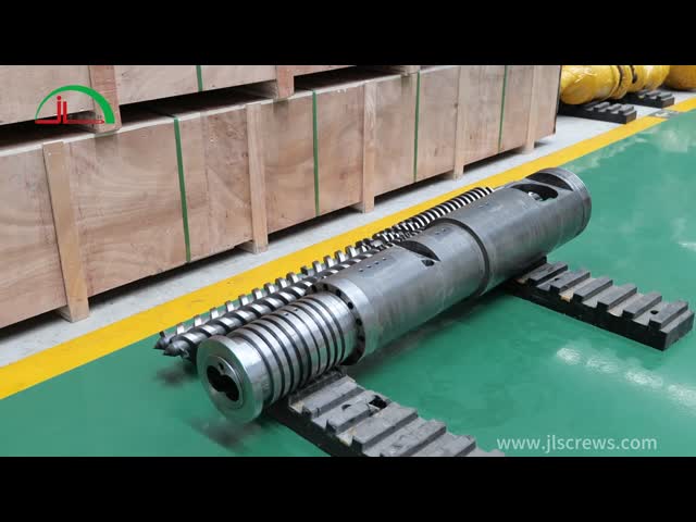 5kw Barrel Heating Power HRC61 Hardness PVC Foam Board 65/132 Conical Twin Screw and Barrel for Injection Molding