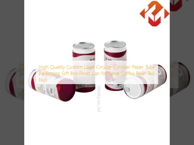 Custom Logo Circular Cylinder Paper Tube Packaging Gift Box Food Can For  Spice Coffee Bean Tea Nut