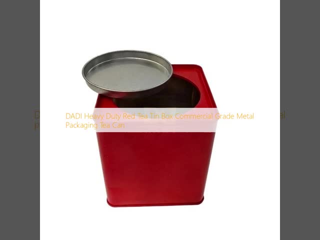 DADI Heavy Duty Red Tea Tin Box Commercial Grade Metal Packaging Tea Can