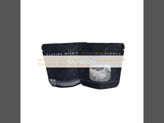 Malotes plásticos da superfície matte do preto que empacotam a janela dianteira clara transparente UV do ponto
