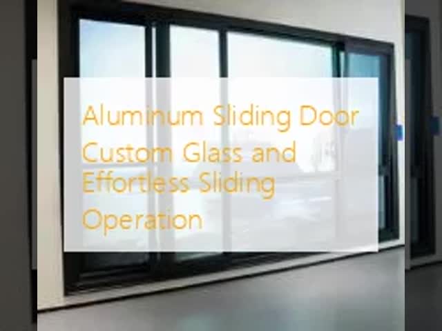 Custom Aluminum Sliding Door with Glass - Size & Color Options