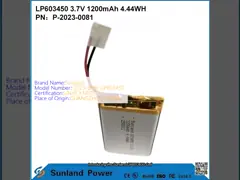 GP603450 Cell For Consumer Electronics And Medical 1200mAh 3.7V  UL & UN38.3 Certified In Stock Customizable