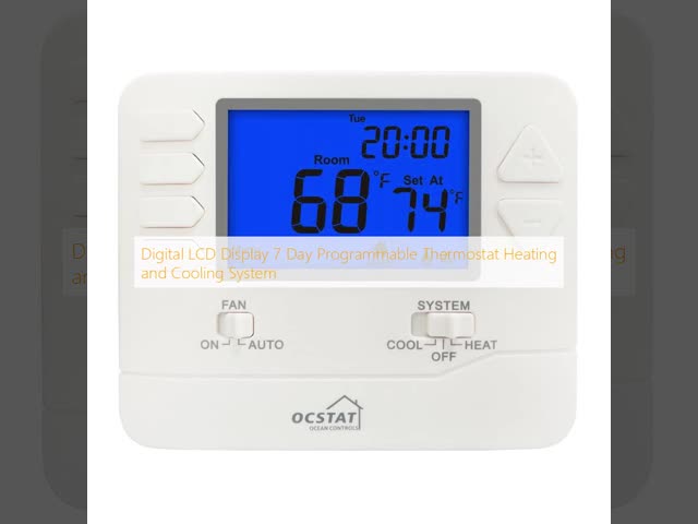OCSTAT 省エネ 24V 有線プログラマブルルームデジタルサーモスタット (暖房/冷房用)
