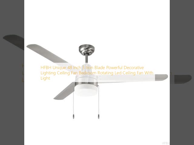 wholesale   Unique 48 Inch 3 Iron Blade Powerful Decorative Lighting Ceiling Fan Bedroom Rotating Led Ceiling Fan With Light