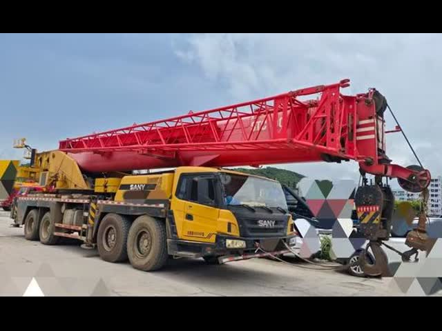 Sany 80T Grue de camion 2019 Utilisé 80 Tonnes 80T5 Boum principal Longueur 44 mètres Grue de levage lourd vidéo