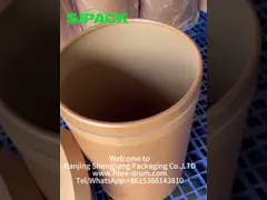 26Gal 98L Paper Fiber Drum  Wax Powder Eco Friendly Packaging Fiber Storage Drums