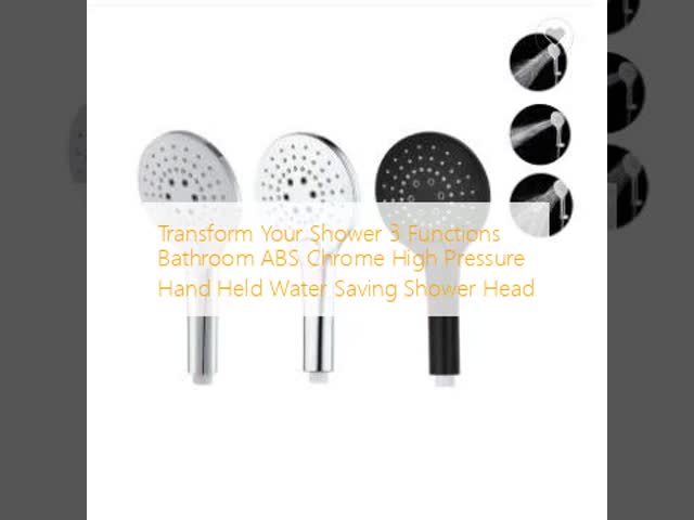 Transform Your Shower 3 Functions Bathroom ABS Chrome High Pressure Hand Held Water Saving Shower Head