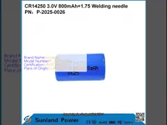 CR14250 3.0V 800MAH+1.75 WELDING NEEDLE BATTERY