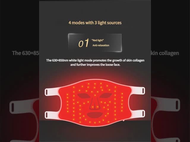 Customizable LED Light Therapy Face Mask – Red, Infrared, Blue & Purple Light | Factory with CE FCC ROHS