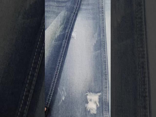 Non-Stretch Cotton Polyester 9.7oz Denim Fabric DARK INDIGO Twill Style For  Jeans