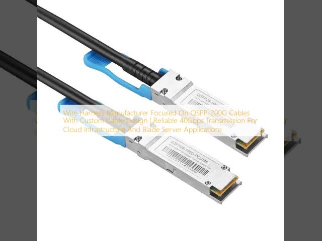 カスタムケーブル設計のQSFP-200Gケーブルに注力するワイヤーハーネスメーカー | クラウドインフラストラクチャおよびブレードサーバーアプリケーション向け、信頼性の高い40Gbps伝送