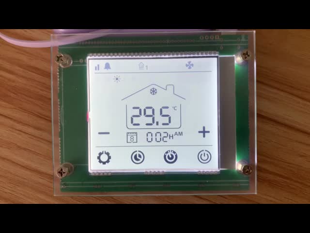Custom Segment LCD Display with Incell capacitive touchscreen for industrial controls