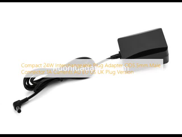 コンパクト 24W 交換可能なプラグアダプタ OD5.5mm 男性接続器 1A 電流 AU EU US UKプラグバージョン