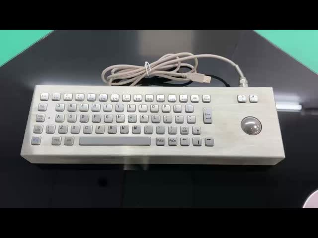 デスクトップ産業用ステンレス鋼キーボード トラックボール IP65