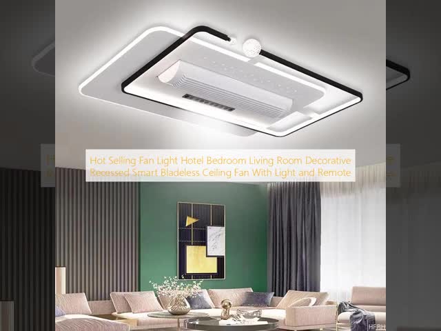 Wholesale   Hotel Bedroom Living Room Decorative Recessed Smart Bladeless LED Ceiling Fan With Light and Remote
