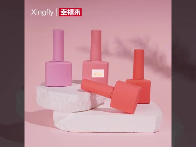 Customized LOGO 16ml Square Empty UV Gel Nail Polish Glass Bottles