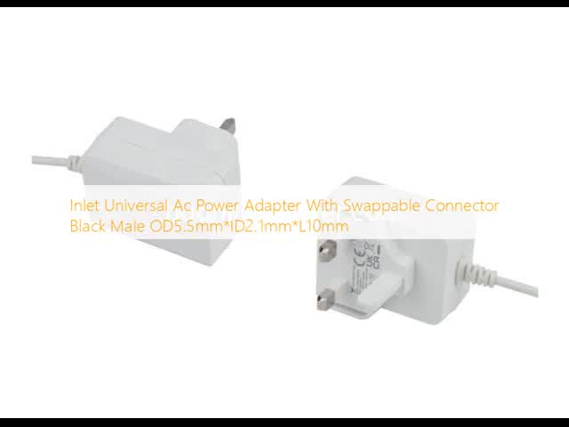 交換可能なコネクタ付きの入口ユニバーサルAC電源アダプタ 黒 男性 OD5.5mm*ID2.1mm*L10mm