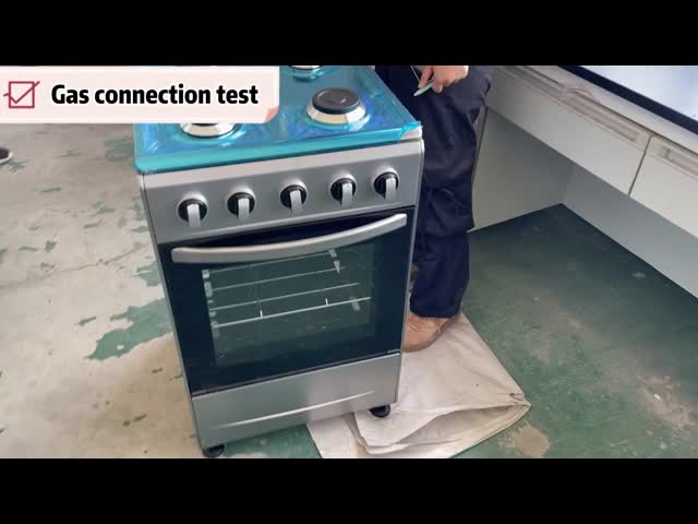 55L Free Standing Oven PC Knob 4 Burner Gas Stove Power Saving Easy Operation