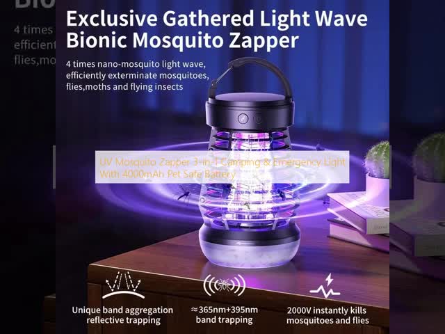 Multi-functional All in One Rechargeable Physical Starlight Mosquito Killer Lamp With Camping Light and SOS Emergency Light