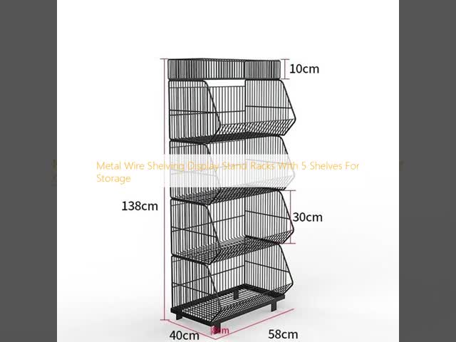 High Toughness Steel Wire Shelving 1380mm  5 Tier Metal Shelf For Storage