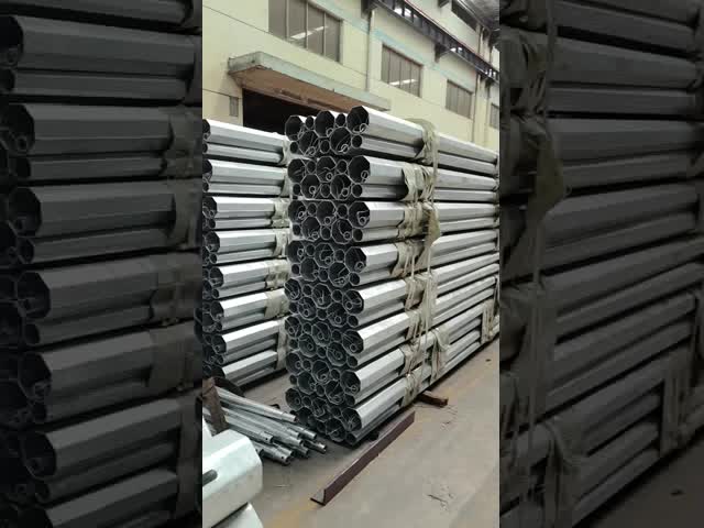 galvanized steel poles in well-packaged
