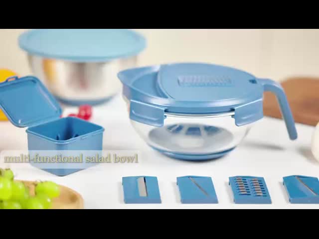 IKOO Multifunction Borosilicate Glass Salad Bowl